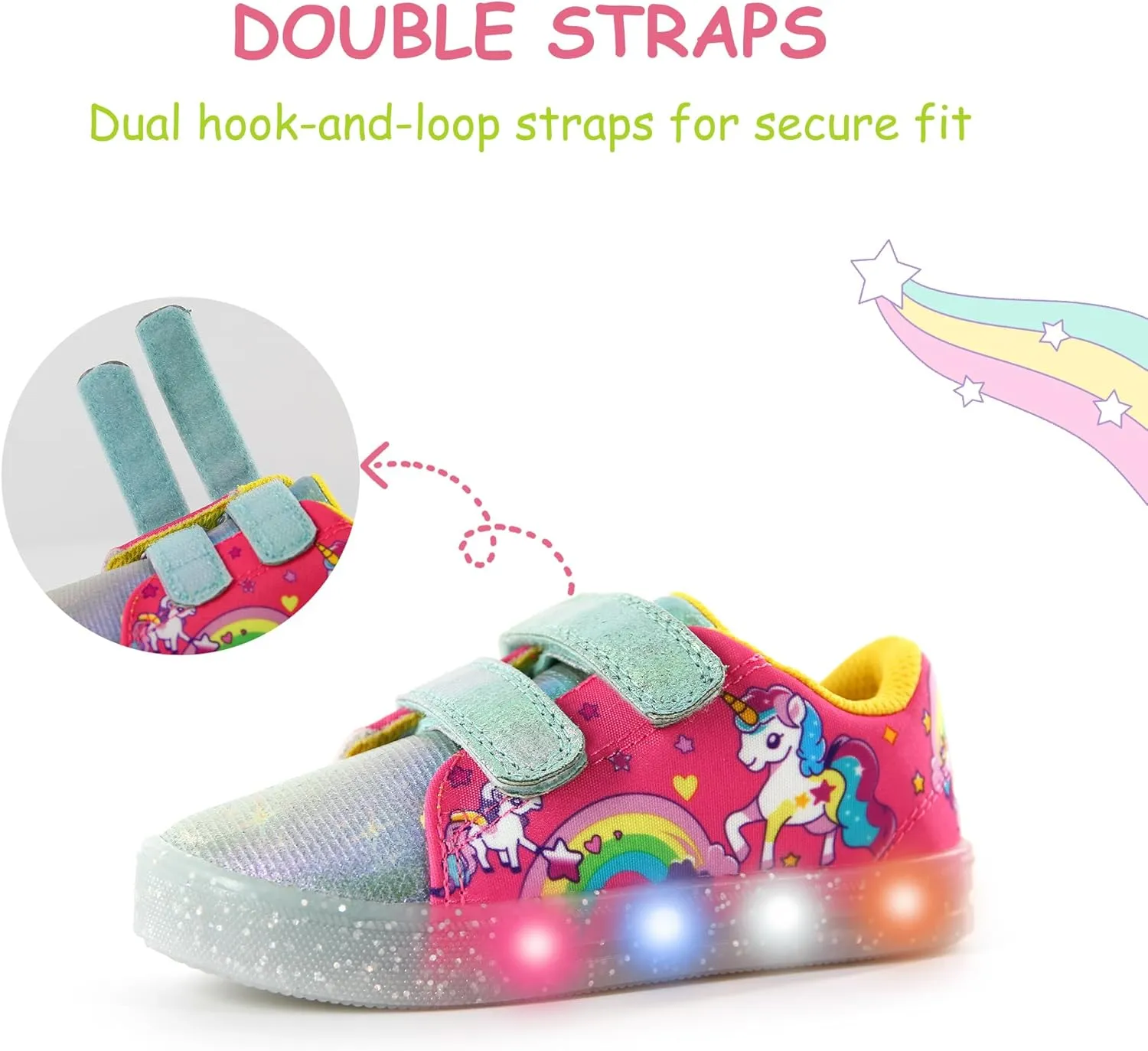 YESKIS Boys Girls Light Up Sneakers LED Flashing Canvas Shoes Vivaki Cartoon Barefoot Walking Tennis Shoes for Toddler Little Kid