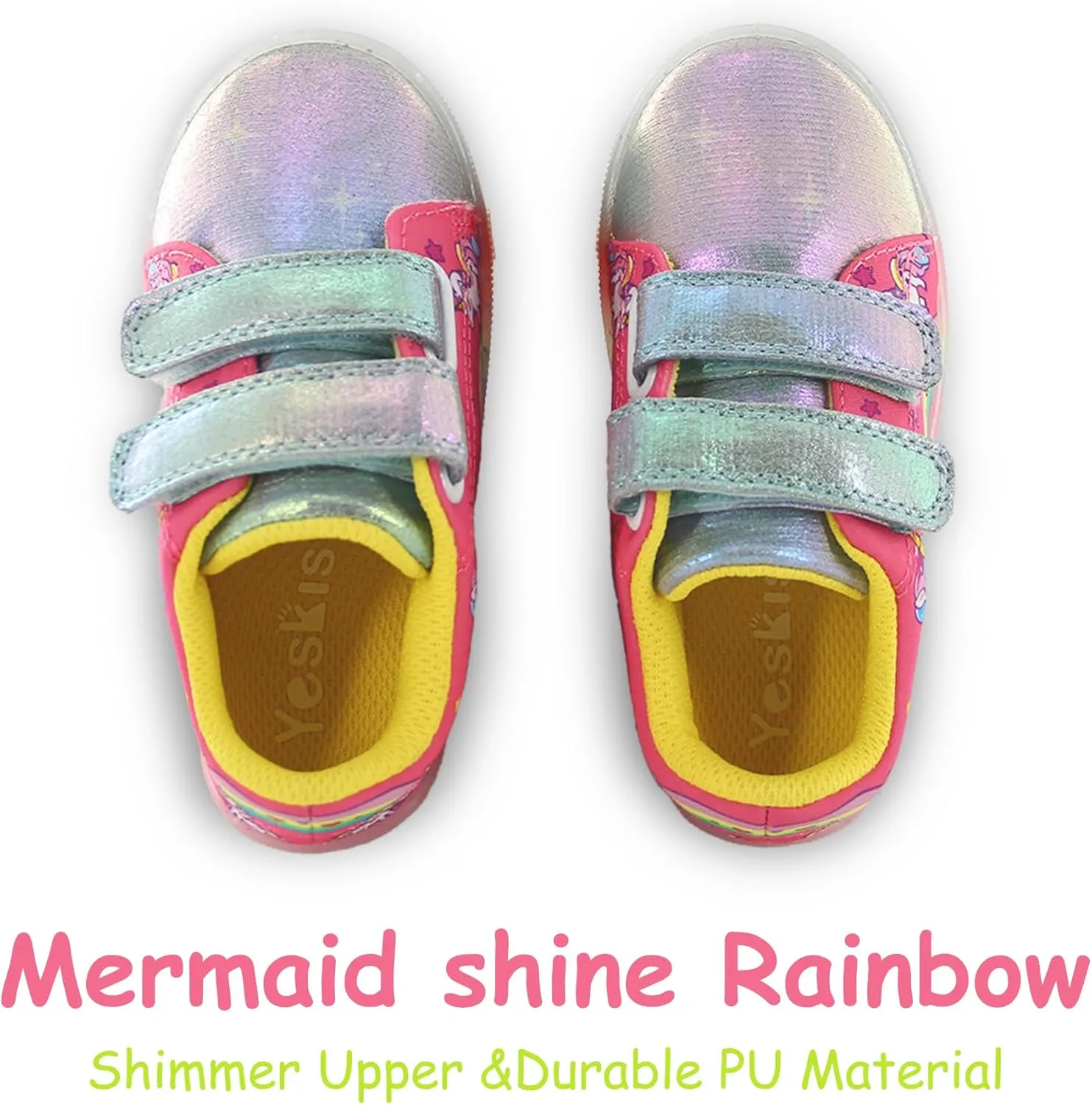 YESKIS Boys Girls Light Up Sneakers LED Flashing Canvas Shoes Vivaki Cartoon Barefoot Walking Tennis Shoes for Toddler Little Kid