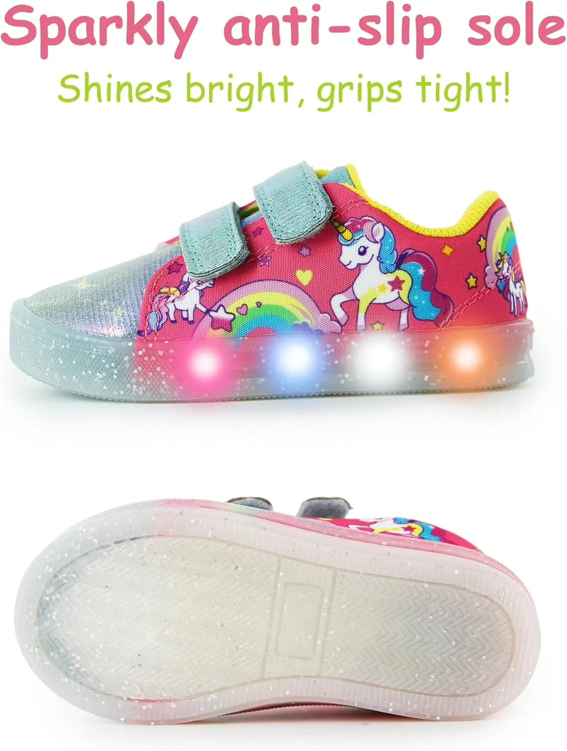 YESKIS Boys Girls Light Up Sneakers LED Flashing Canvas Shoes Vivaki Cartoon Barefoot Walking Tennis Shoes for Toddler Little Kid