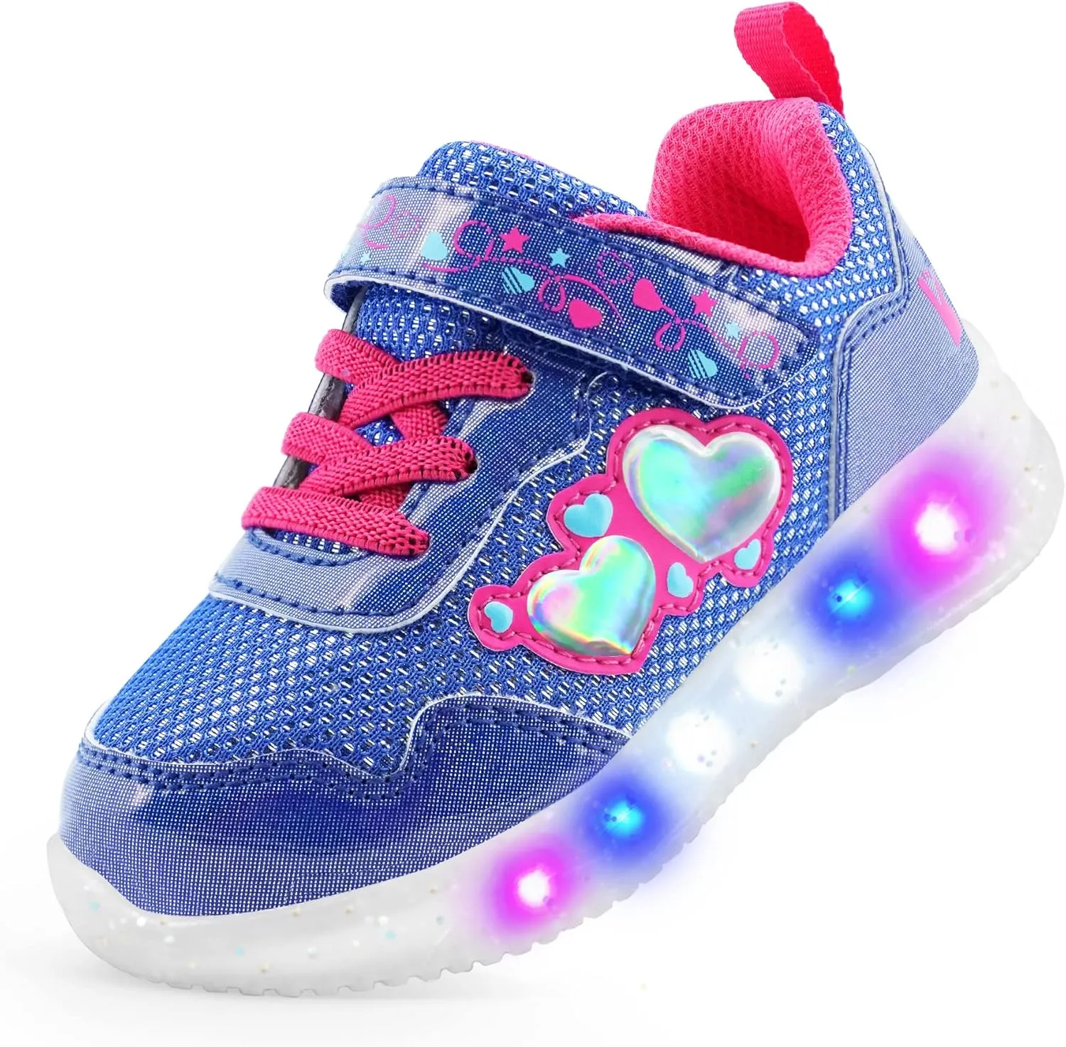 YESKIS Toddler Boys Girls Light Up Shoes LED Flashing Lightweight Mesh Breathable Adorable Running Sneakers for Toddler and Little Kid