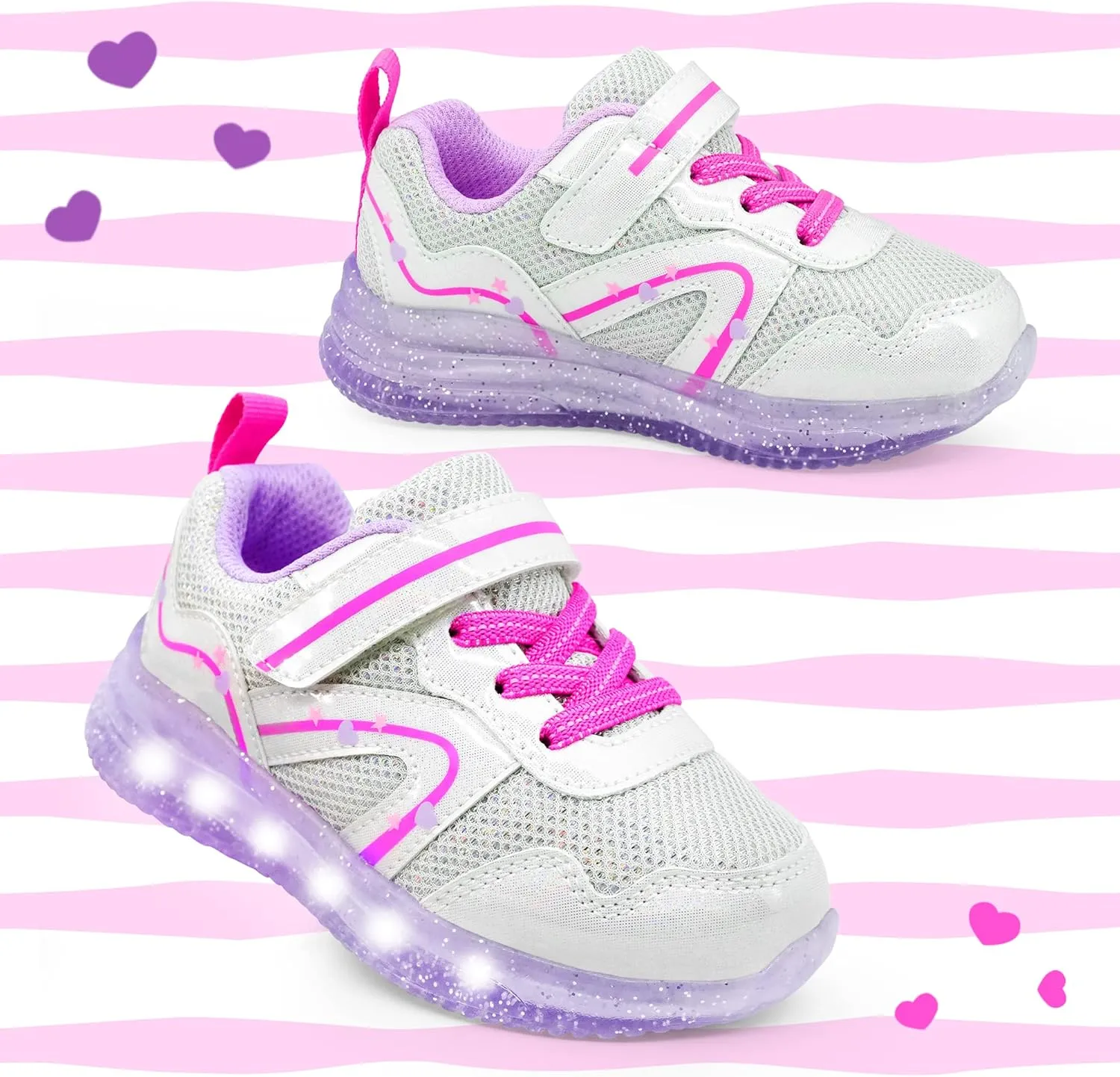 YESKIS Toddler Boys Girls Light Up Shoes LED Flashing Lightweight Mesh Breathable Adorable Running Sneakers for Toddler and Little Kid
