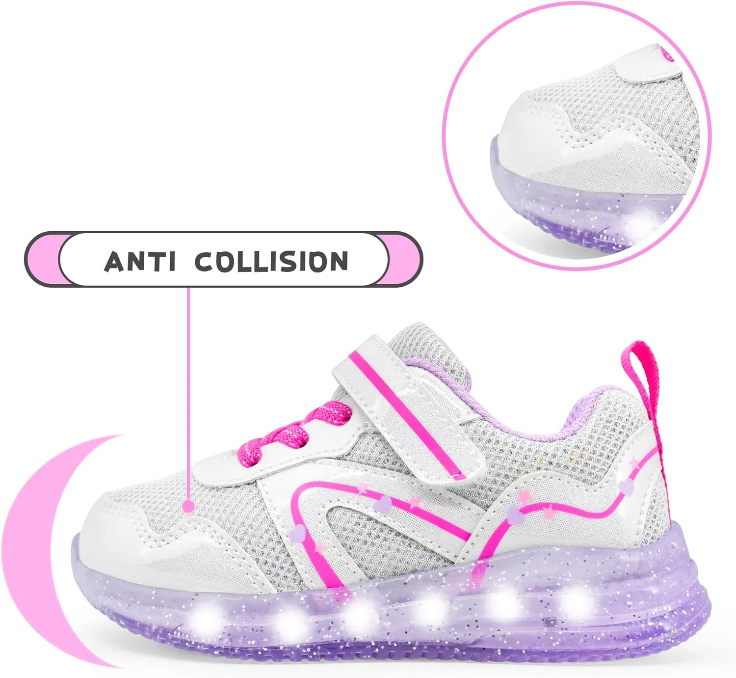 YESKIS Toddler Boys Girls Light Up Shoes LED Flashing Lightweight Mesh Breathable Adorable Running Sneakers for Toddler and Little Kid