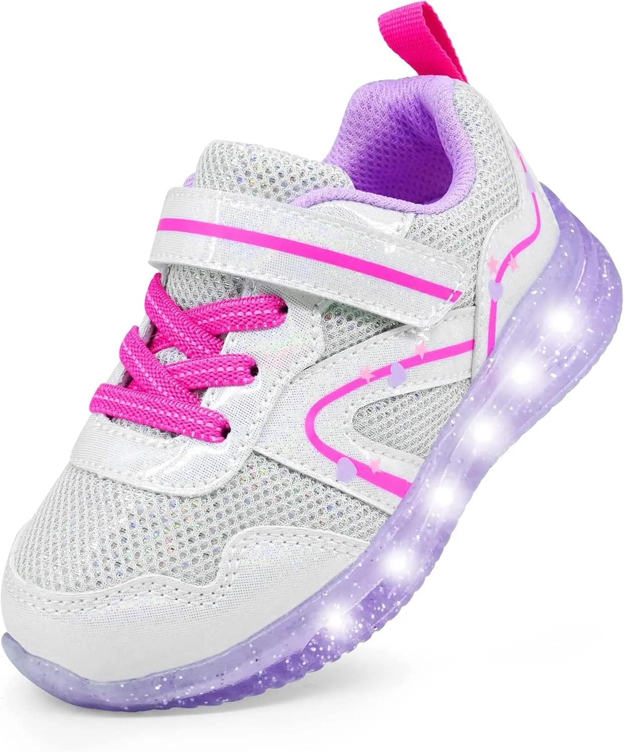 YESKIS Toddler Boys Girls Light Up Shoes LED Flashing Lightweight Mesh Breathable Adorable Running Sneakers for Toddler and Little Kid