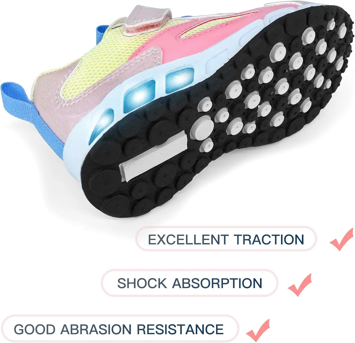 YESKIS Toddler Boys Girls Light Up Shoes LED Flashing Lightweight Mesh Breathable Adorable Running Sneakers for Toddler and Little Kid