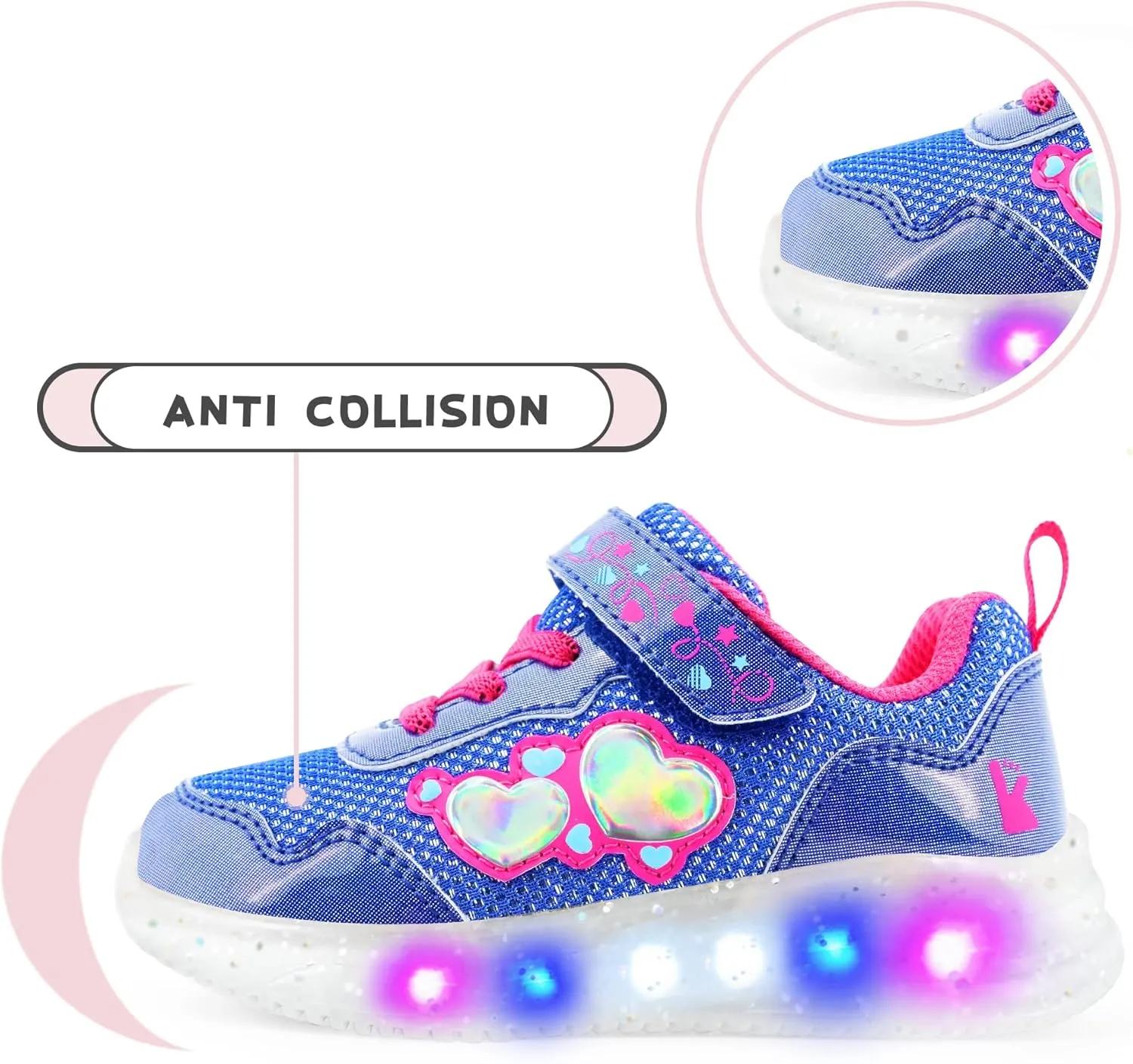 YESKIS Toddler Boys Girls Light Up Shoes LED Flashing Lightweight Mesh Breathable Adorable Running Sneakers for Toddler and Little Kid