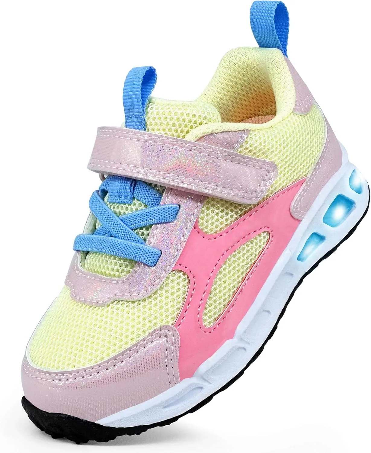 YESKIS Toddler Boys Girls Light Up Shoes LED Flashing Lightweight Mesh Breathable Adorable Running Sneakers for Toddler and Little Kid