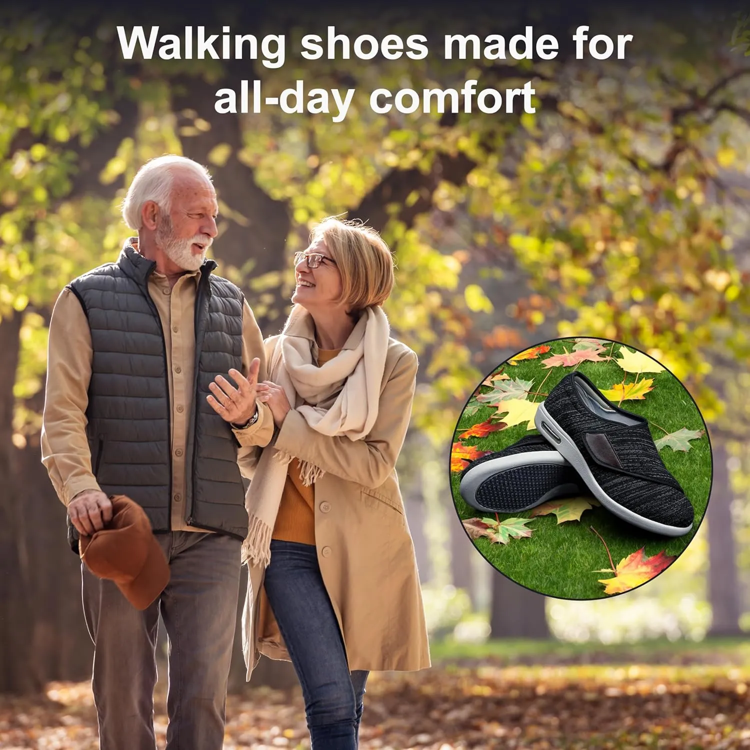 youyun Orthopedic Shoes for Women, Wide Fit Slip On Sneakers for Diabetics, Plantar Fasciitis and Swollen Feet Support, Lightweight Comfort and Breathable (Size 6-10)