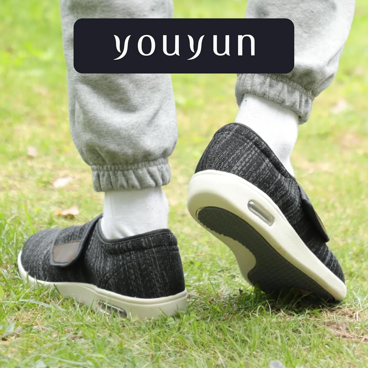 youyun Orthopedic Shoes for Women, Wide Fit Slip On Sneakers for Diabetics, Plantar Fasciitis and Swollen Feet Support, Lightweight Comfort and Breathable (Size 6-10)