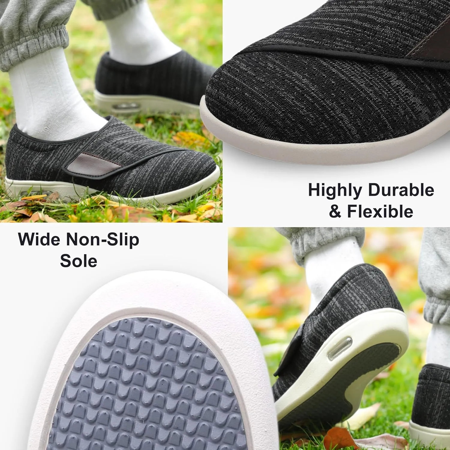 youyun Orthopedic Shoes for Women, Wide Fit Slip On Sneakers for Diabetics, Plantar Fasciitis and Swollen Feet Support, Lightweight Comfort and Breathable (Size 6-10)