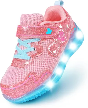 ZKA Toddler Light Up Shoes for Girls Boys Size 5 to Size 13 Sparkle Walking Running Tennis Casual Fashion Sport